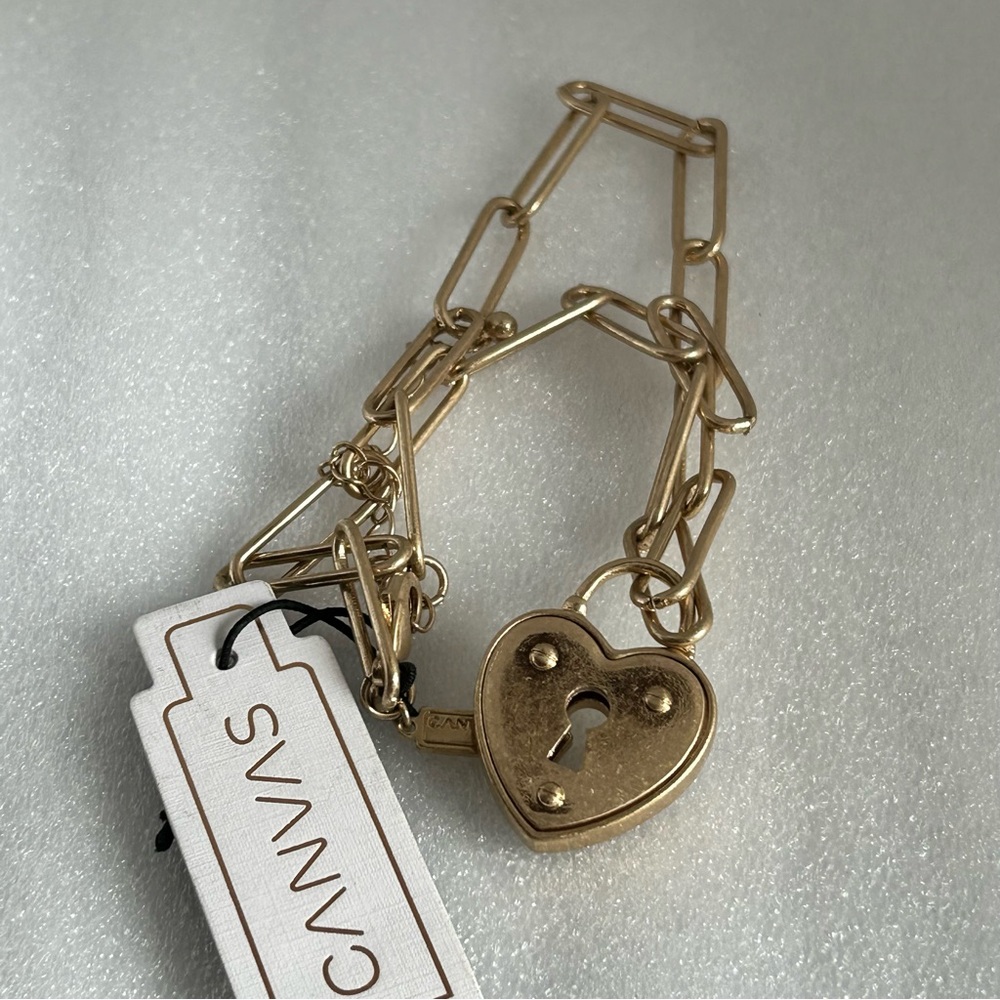 CANVAS Heart Pendant Paper Clip Chain Necklace - Picture 5 of 5